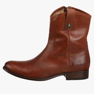 Brown Frye Melissa short zipper boots size 8